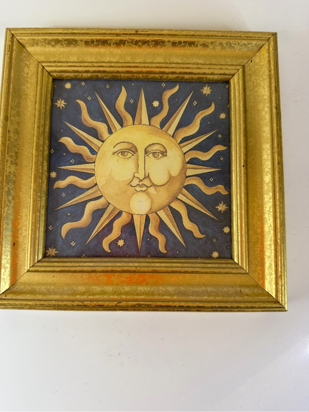 Vintage Mary Beth Zeitz celestial sun framed art from Kohl’s in 1990s